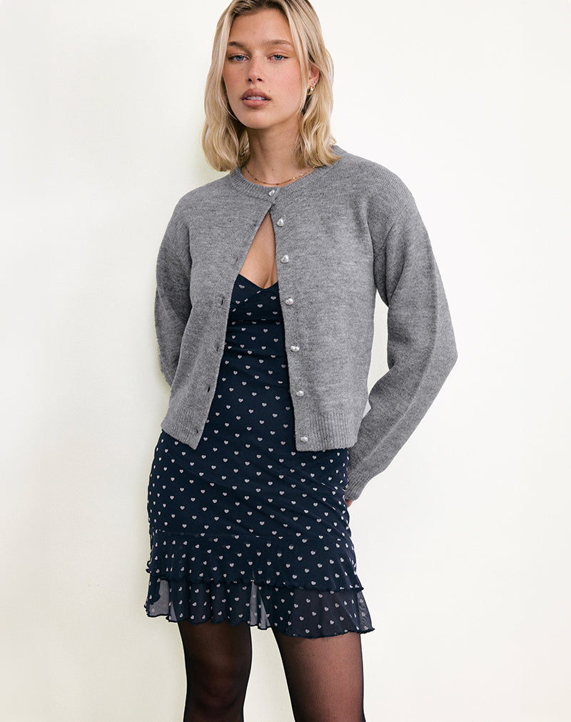 Imagen de Astika Mini Dress in Heart Flock Navy Yellow