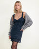 Imagen de Astika Mini Dress in Heart Flock Navy Yellow