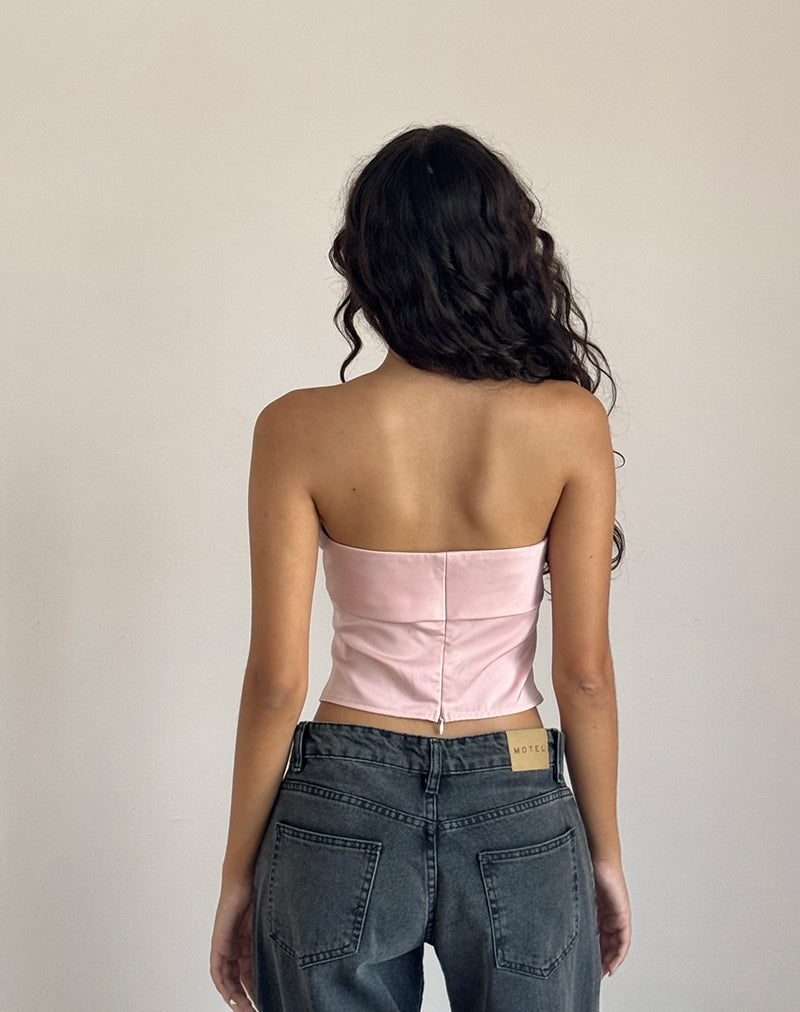 Imagen de Astrum Bandeau de satén en rosa con rosa marfil