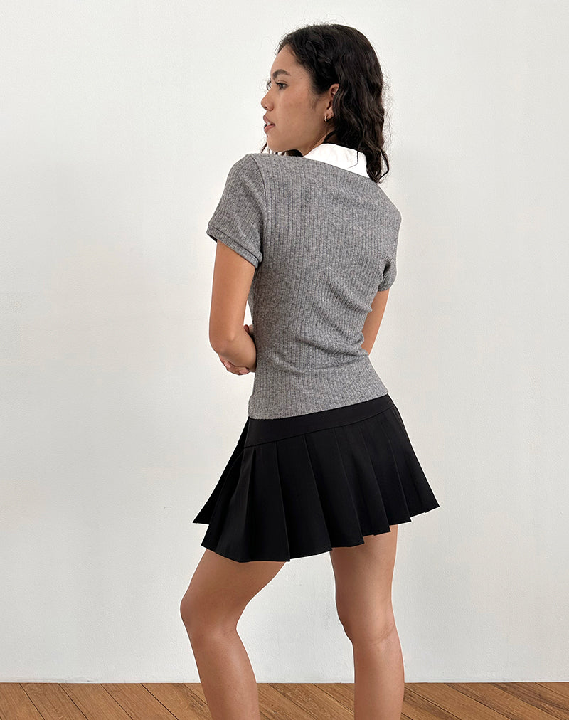 Imagen de Asuka Polo de punto gris jaspeado