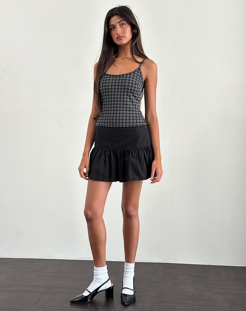 Imagen de Atarah Knit Cami Top en Argyle Negro Gris