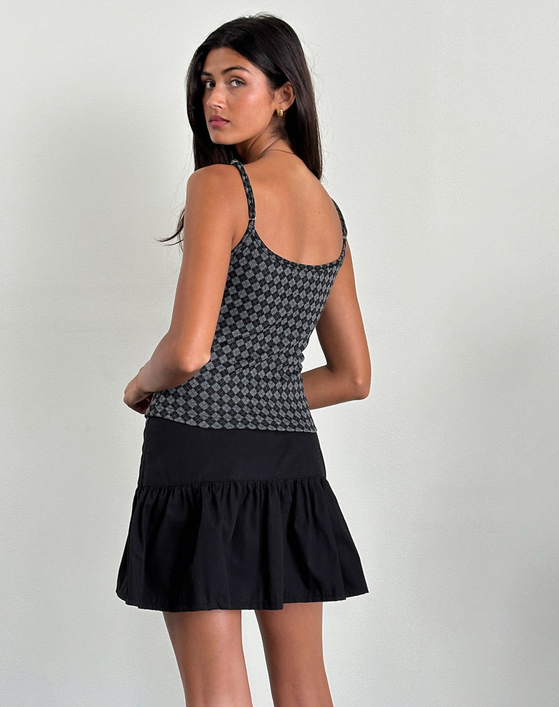 Imagen de Atarah Knit Cami Top en Argyle Negro Gris