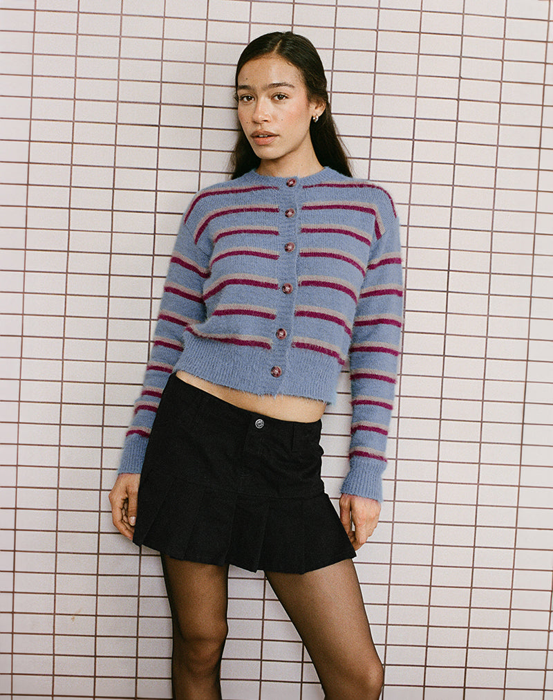 Imagen de Audrina Cardigan a rayas azules y rojas