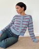 Imagen de Audrina Cardigan a rayas azules y rojas