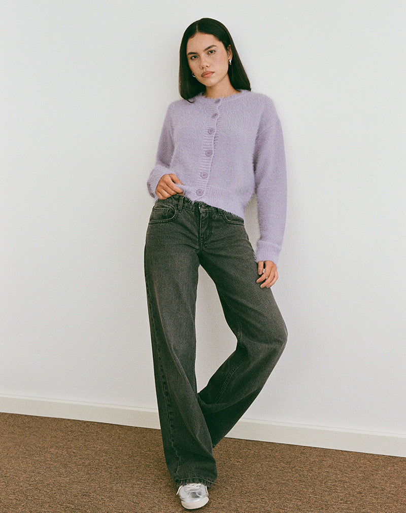Imagen de Audrina Cardigan en punto mullido Dusty Lilac