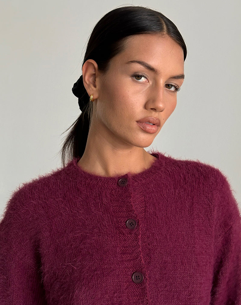 Imagen de Audrina Cardigan en Fluffy Borgoña