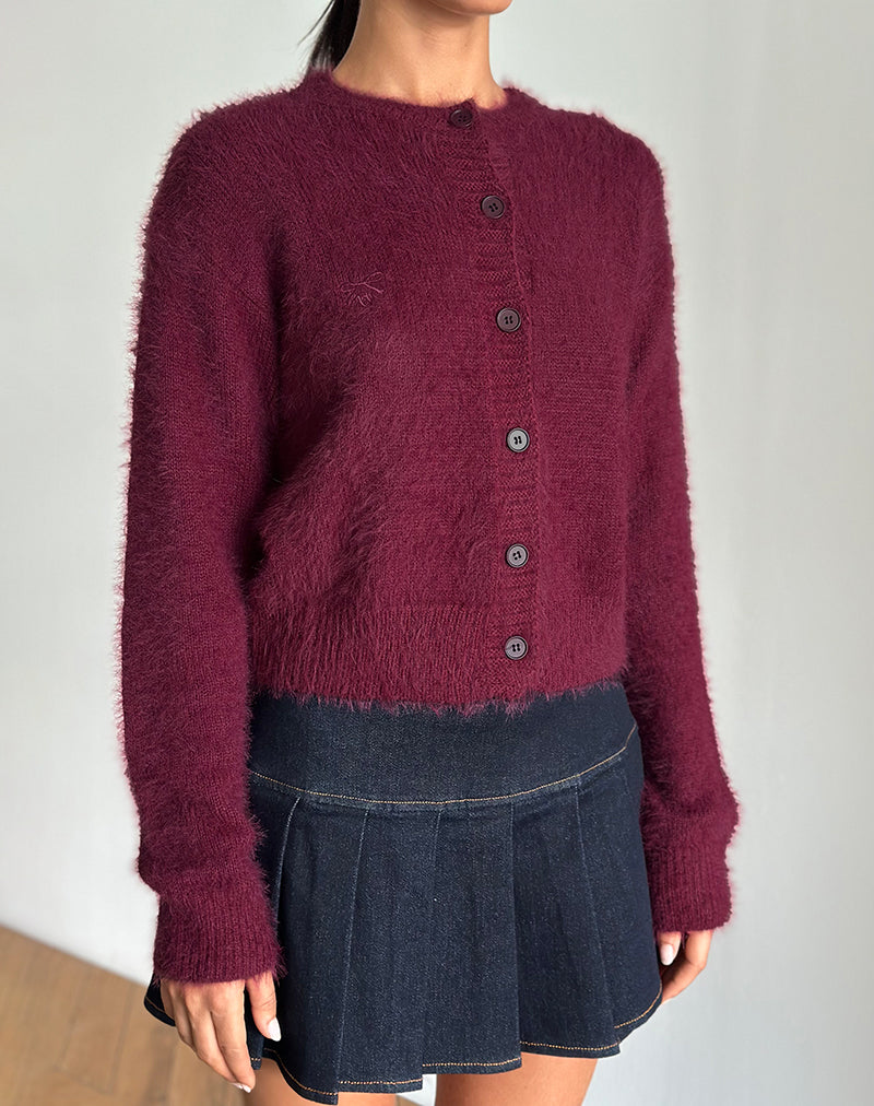 Imagen de Audrina Cardigan en Fluffy Borgoña