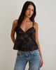 Imagen de Marinda Top en Jacquard Morado Oscuro Floral