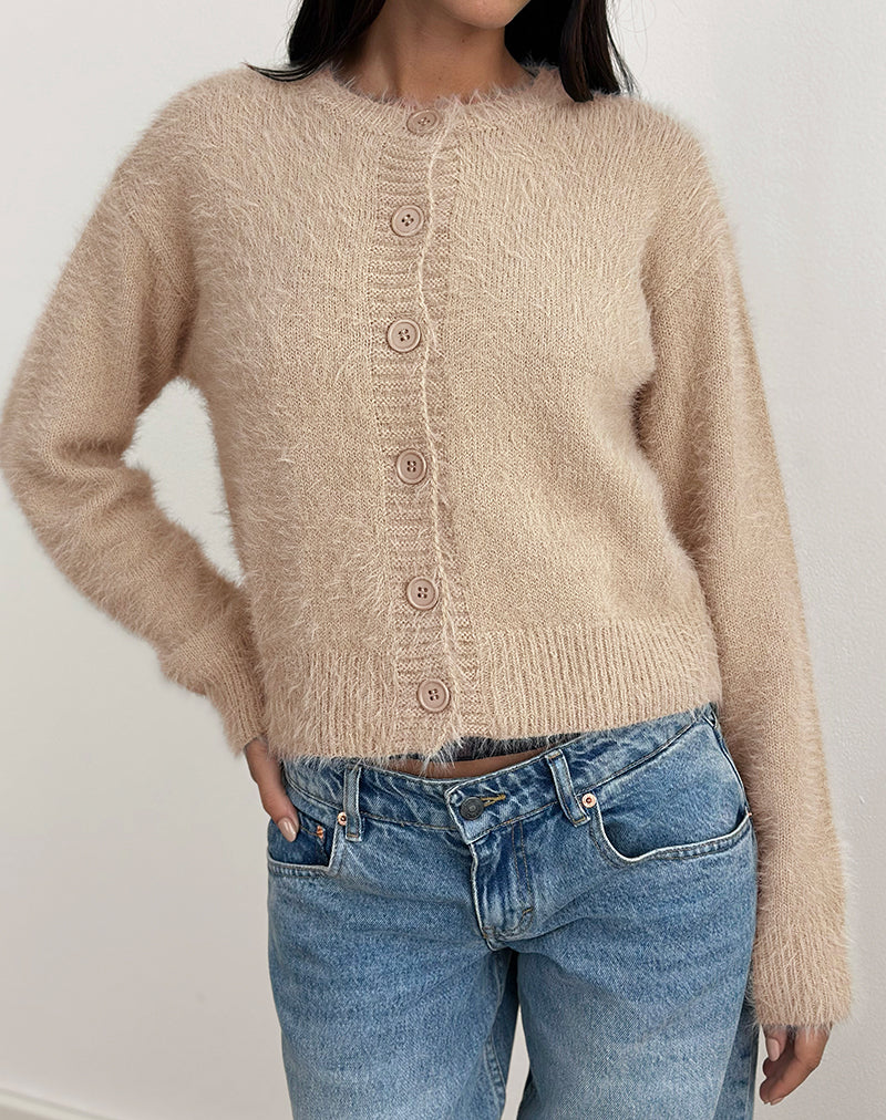 Imagen de Audrina Cárdigan de punto mullido Beige