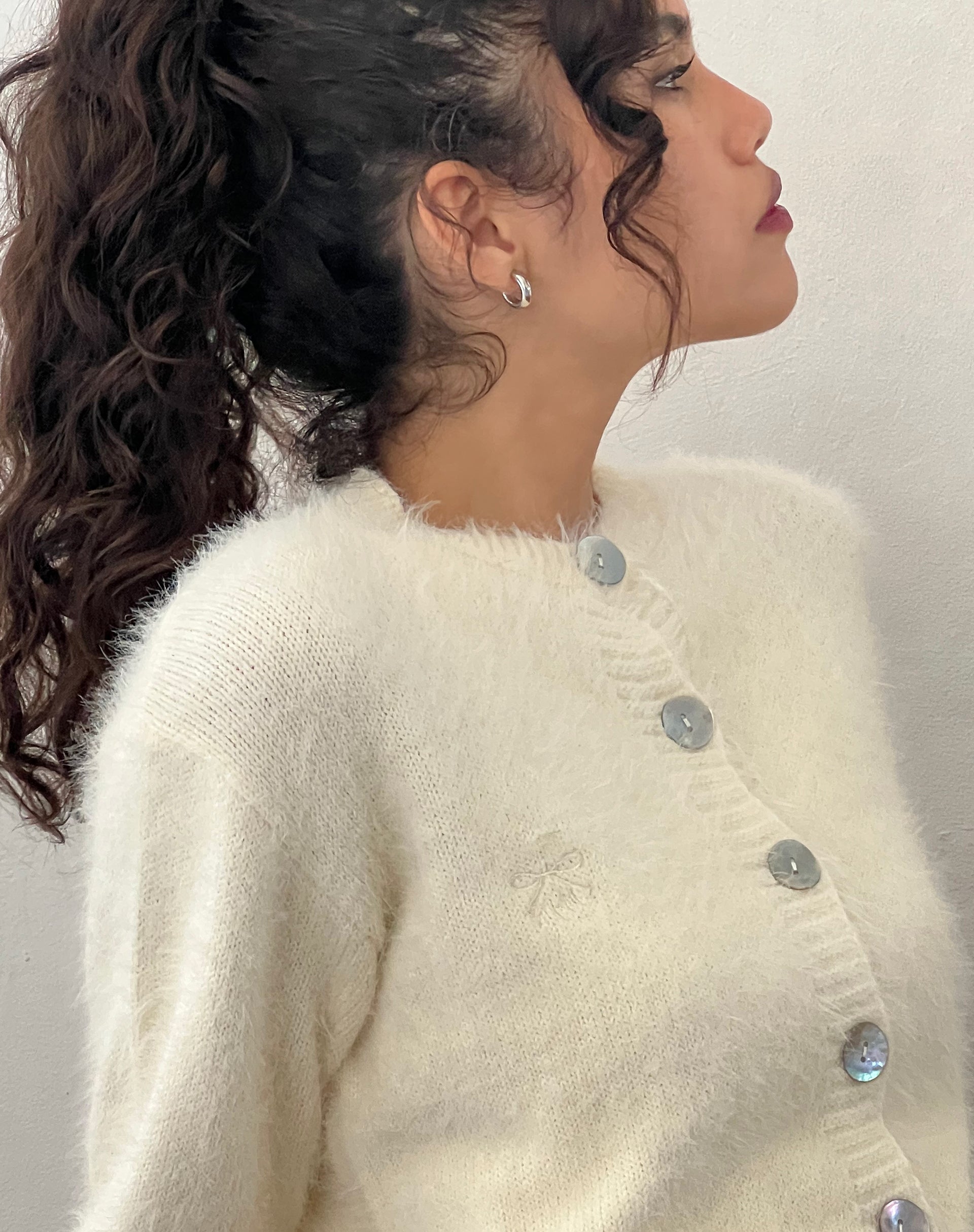 Imagen de Audrina Cardigan en punto esponjoso Marfil