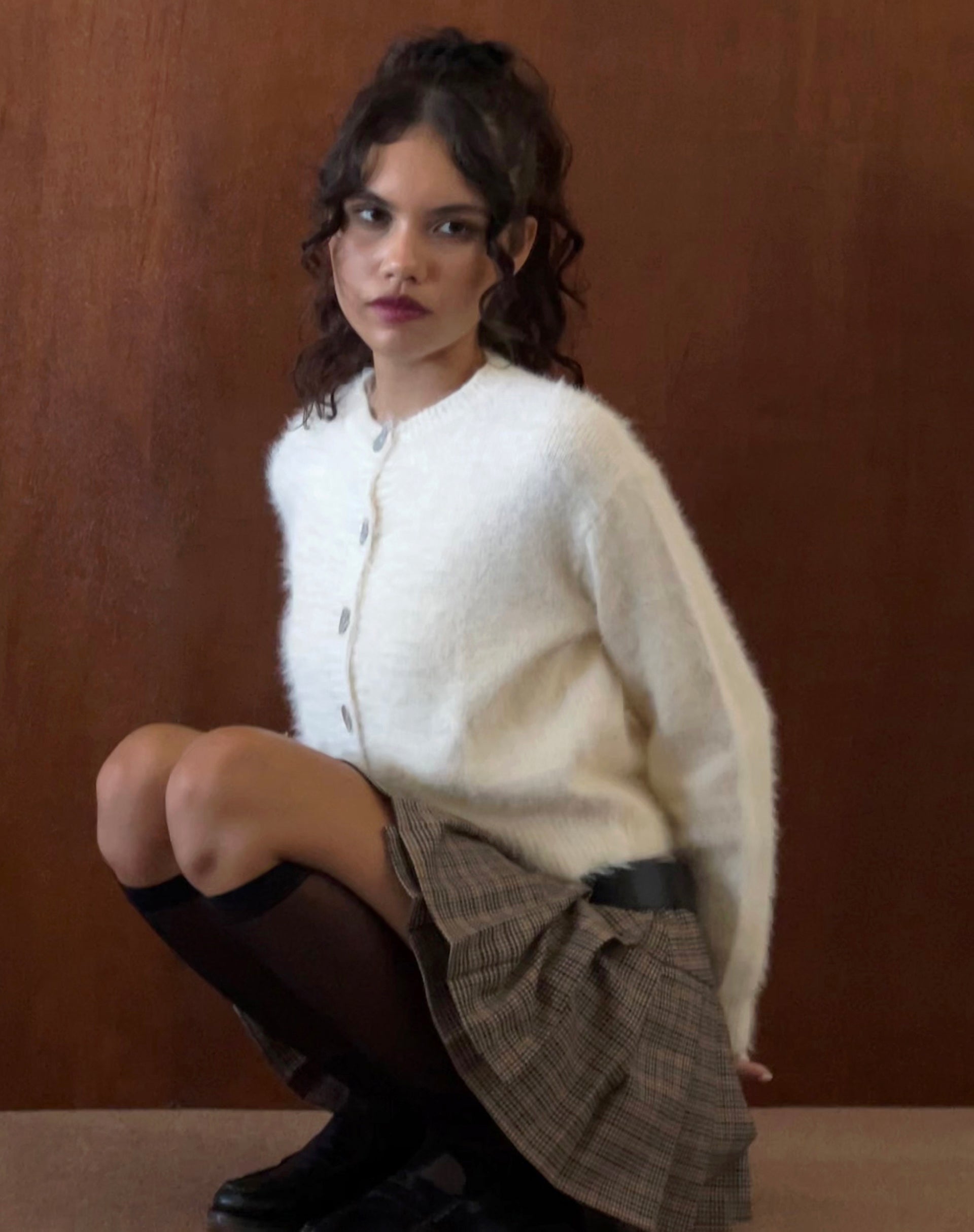 Imagen de Audrina Cardigan en punto esponjoso Marfil