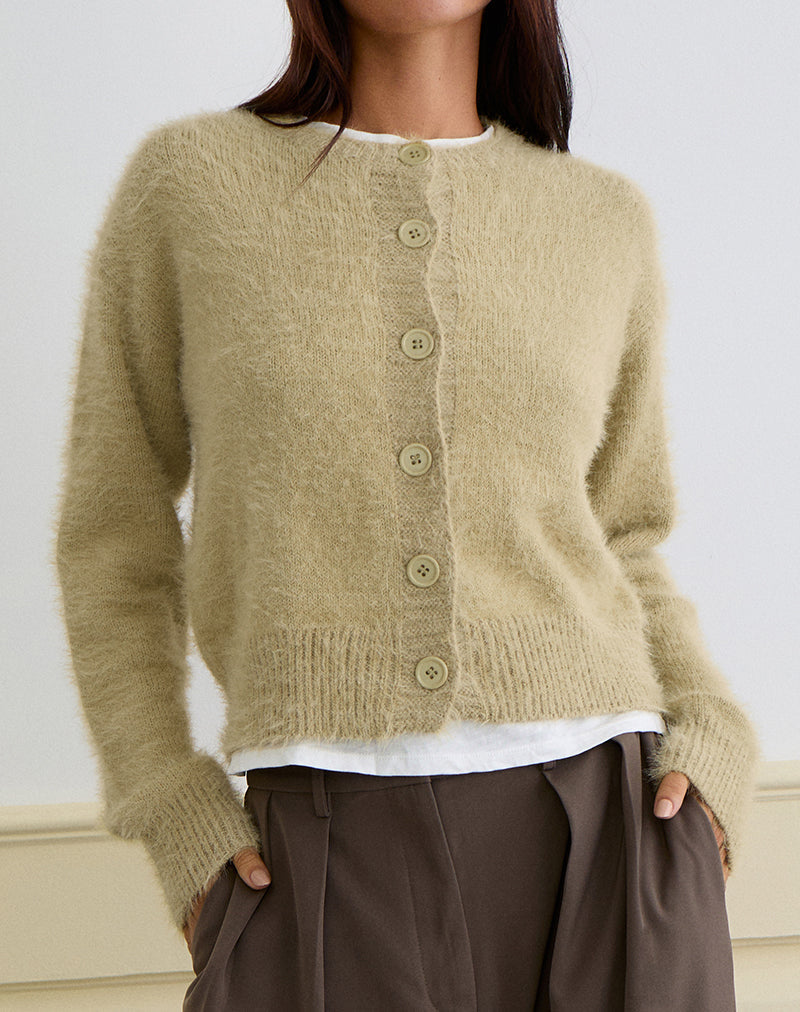 Imagen de Audrina Cardigan en punto mullido Sage