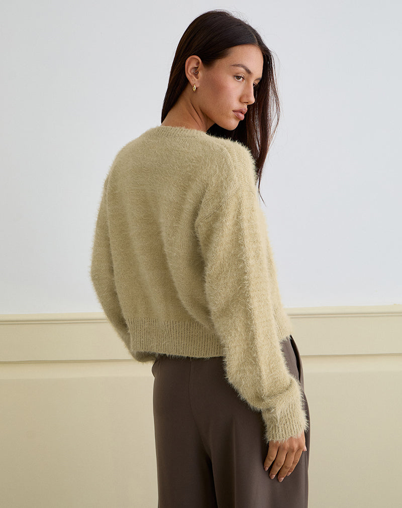 Imagen de Audrina Cardigan en punto mullido Sage
