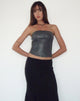 Imagen de Audy Bandeau Crop Top en PU Gris Pizarra