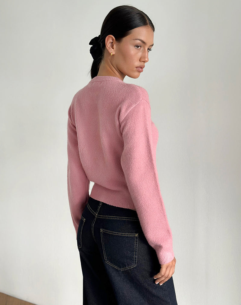 Imagen del cárdigan Aura en rosa empolvado