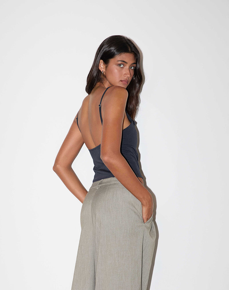 Aurei Top con espalda escotada en Tailoring Navy