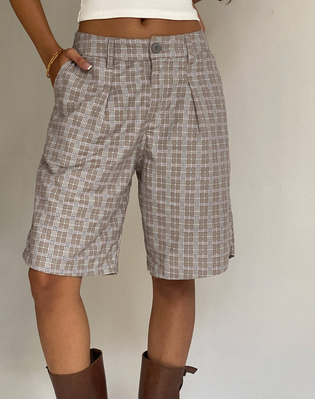 Short Gail de cuadros topo