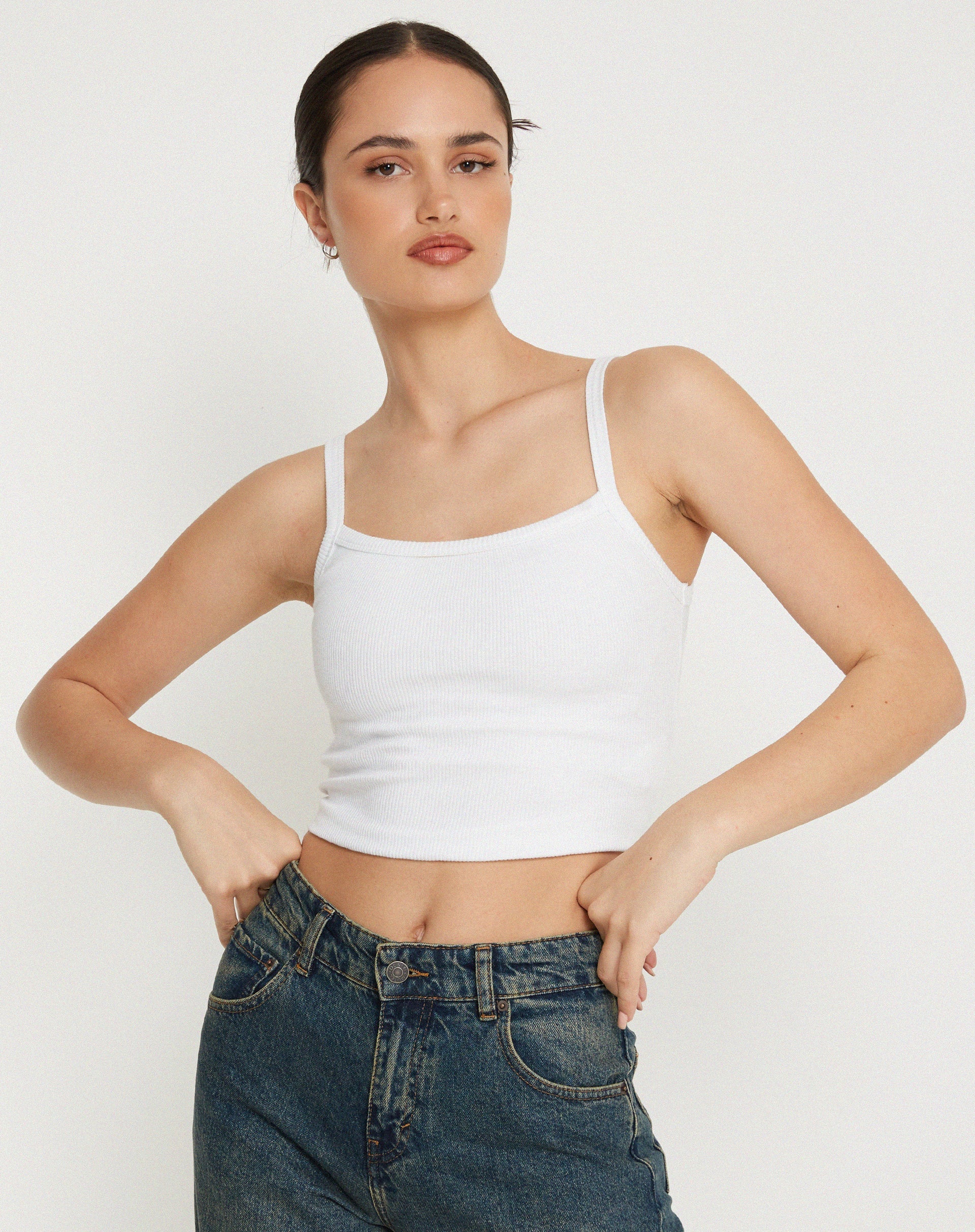 Imagen de Aus Ribbed Vest Top Blanco