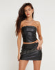 IMAGEN DE Avani Eyelet Bandeu Top en PU Negro