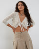 Imagen de Avery Ribbon Tie Front Cardigan en marfil