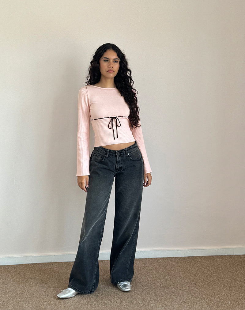 Imagen de Awdella Top en rosa rubor con negro