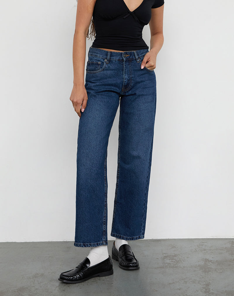 Vaqueros Mid Rise Awkward Parallel en Azul Medio Usados