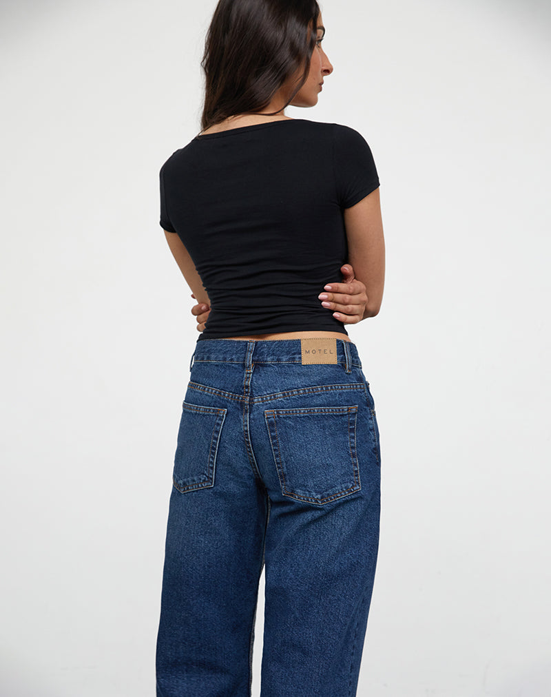 Imagen de Low Rise Awkward Parallel Jeans en Mid Blue Used