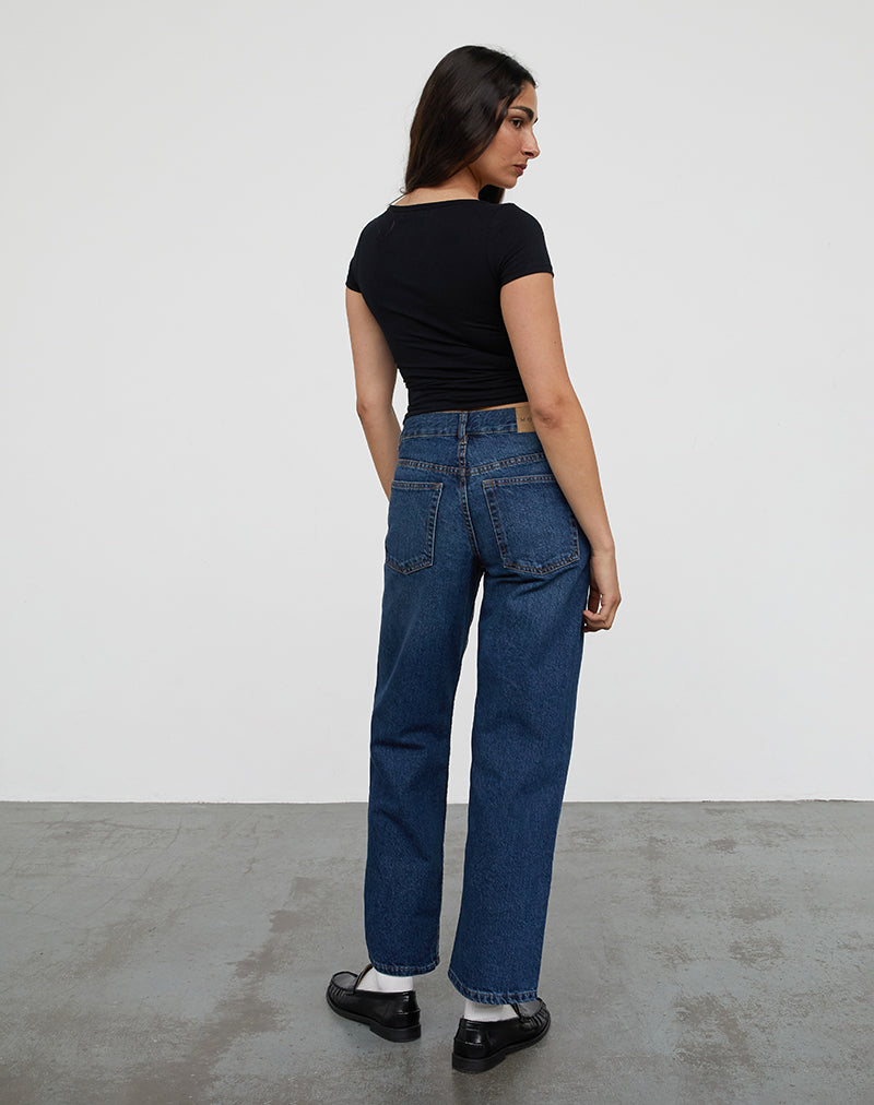Imagen de Low Rise Awkward Parallel Jeans en Mid Blue Used