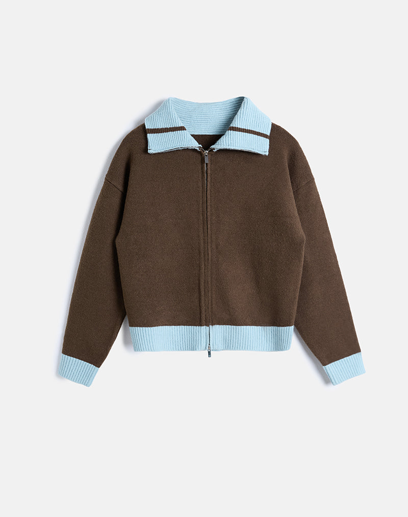 Imagen de Ayamu Zip Jumper in Knit Marrón