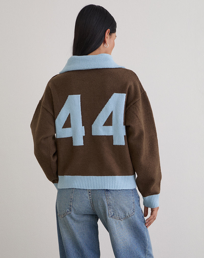 Imagen de Ayamu Zip Jumper in Knit Marrón