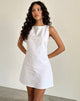 Imagen de Ayana Mini Vestido de Lino Blanco con Espalda Abierta