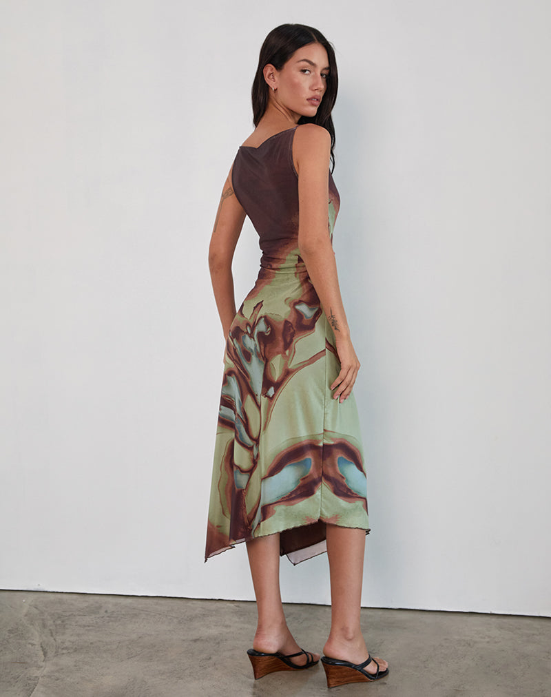 Imagen de Aysun Midi Dress in Lumen Mesh Marrón
