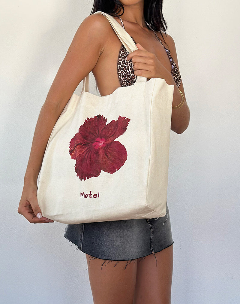 Imagen de Barbara Tote Bag en Hibiscus Marfil