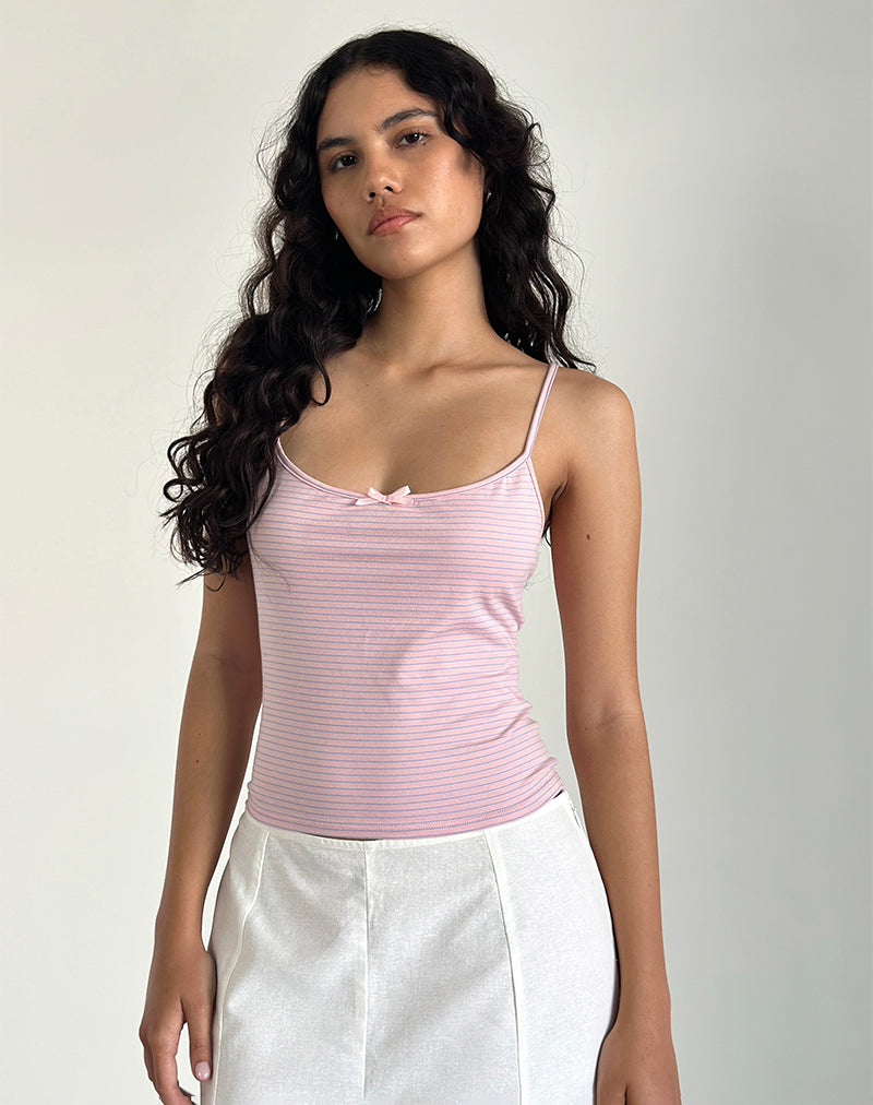 imagen de Barlyn Cami Top en rayas rosas y azules