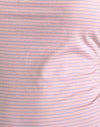 Raya rosa y azul