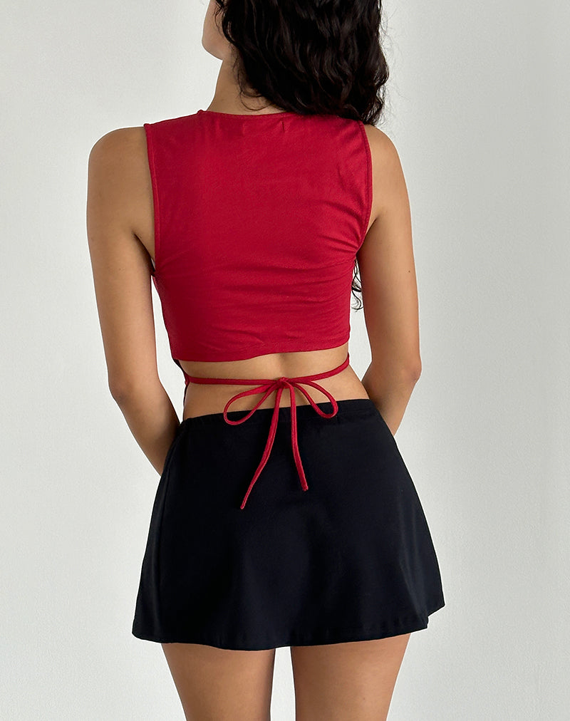 Top Baruna Tie Back Basic en Rojo Adrenalina