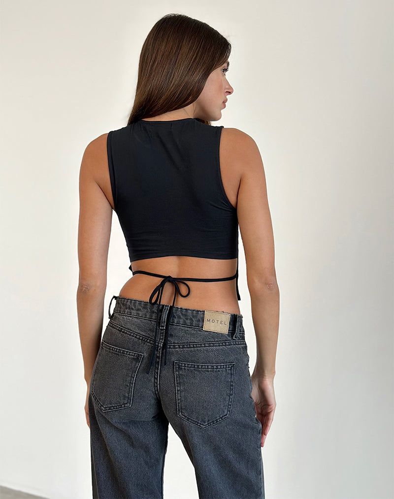 Imagen de Baruna Tie Back Top en Negro
