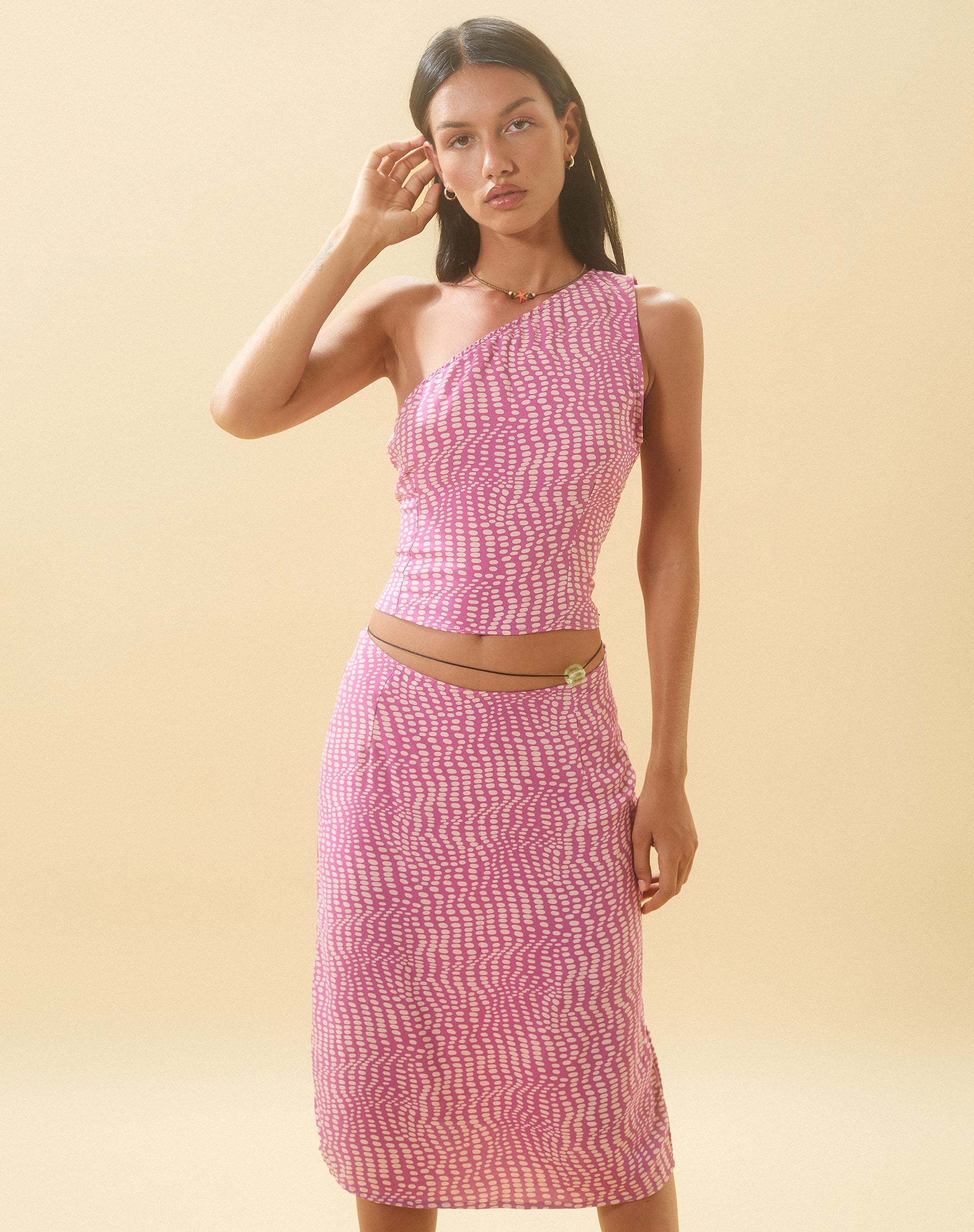 imagen de Harriet Midi Skirt in Wavy Polka Purple