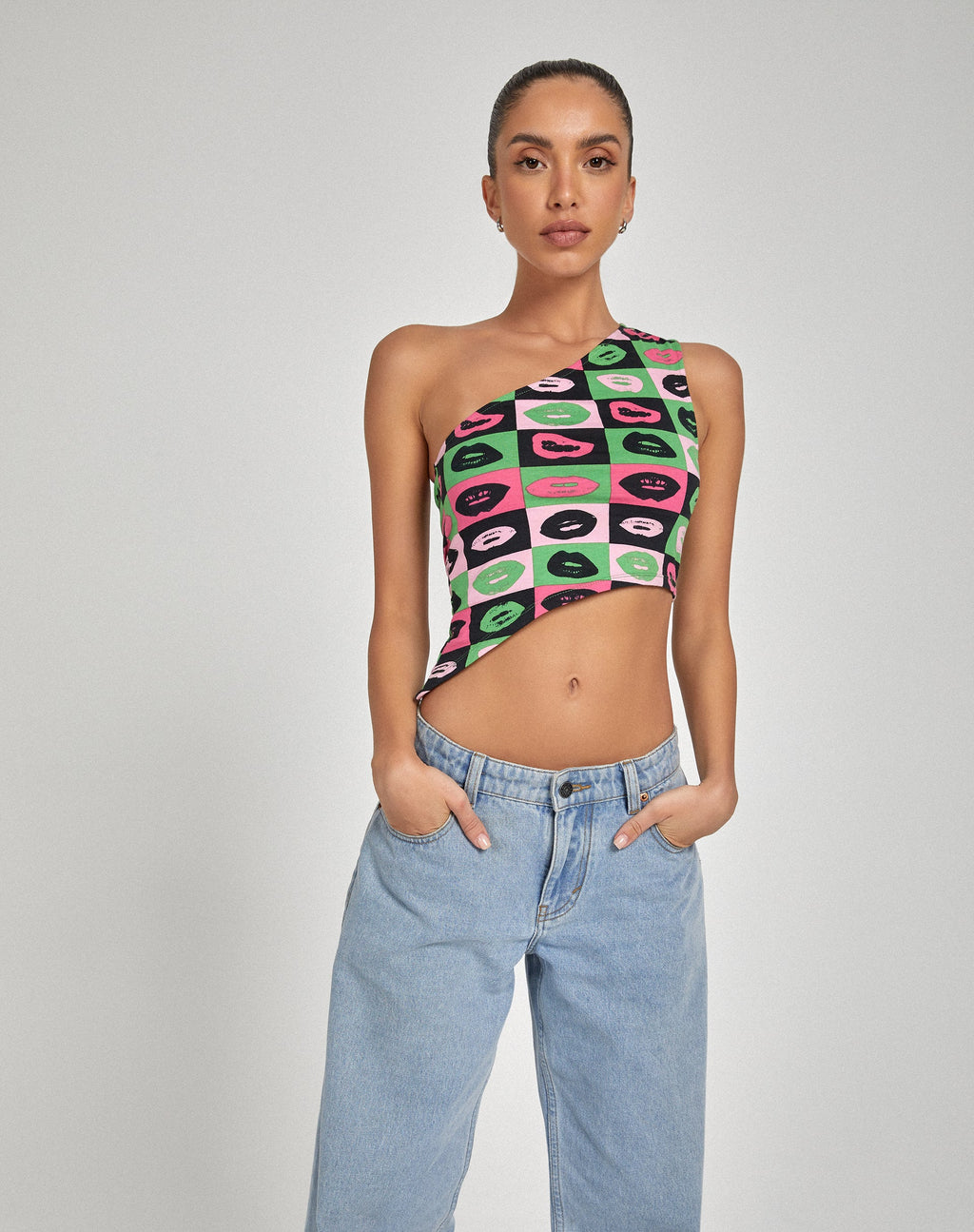 Bayva Crop Top en verde labios