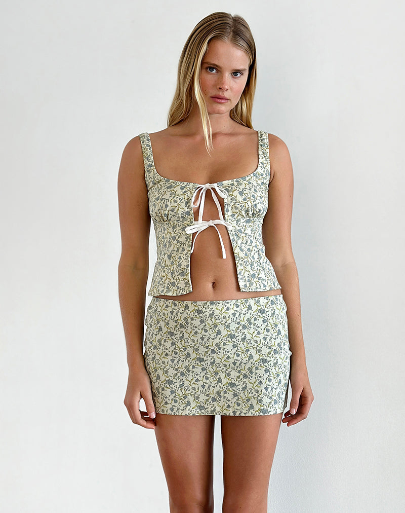 imagen de Bebeka Micro Skirt en Pretty Floral Light Sage
