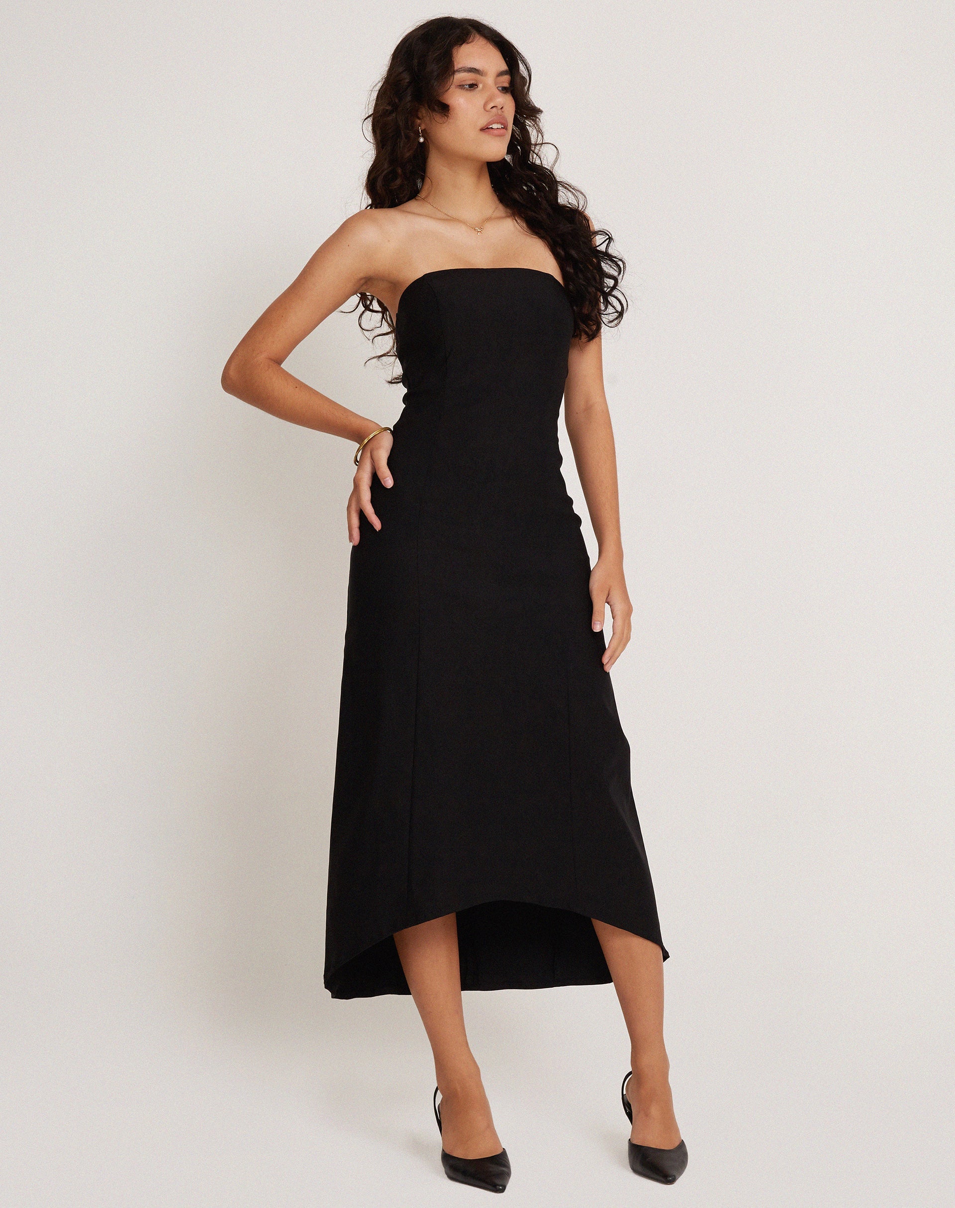imagen de Bellini Bandeau Midi Dress in Black