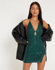 imagen de Bernoki Mini Dress in Drape Sequin Forest Green
