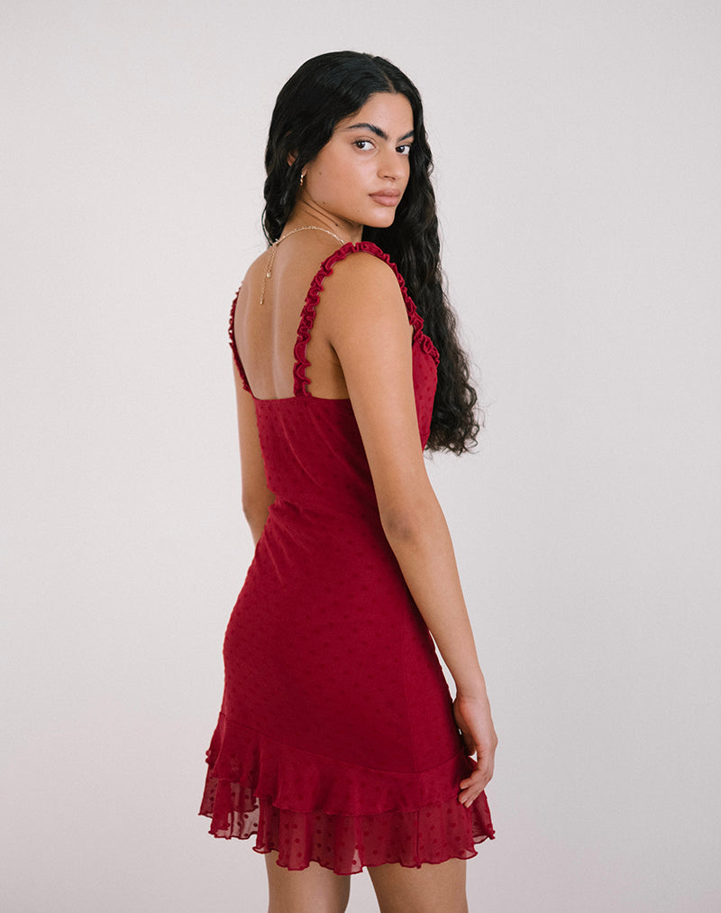 Imagen de Bestari Minivestido en Polka Basic Cereza