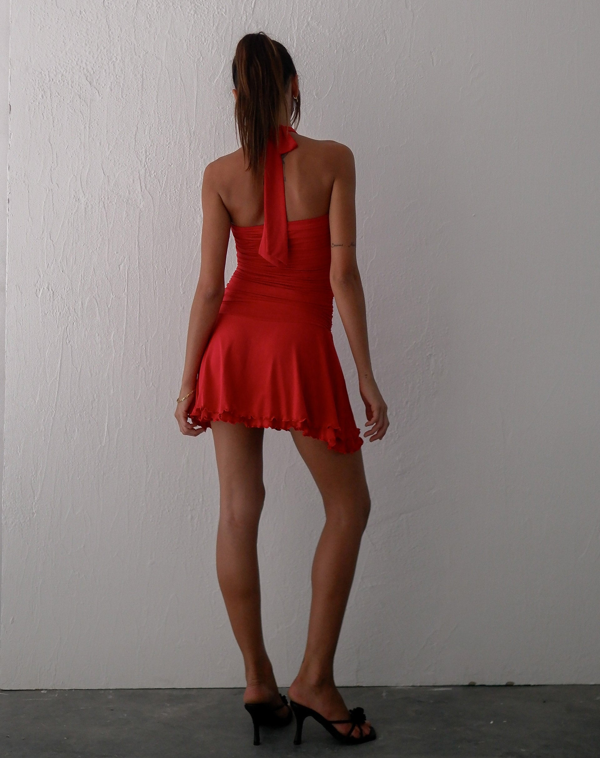 Imagen de Bibi Bandeau Halterneck Mini Dress in Red