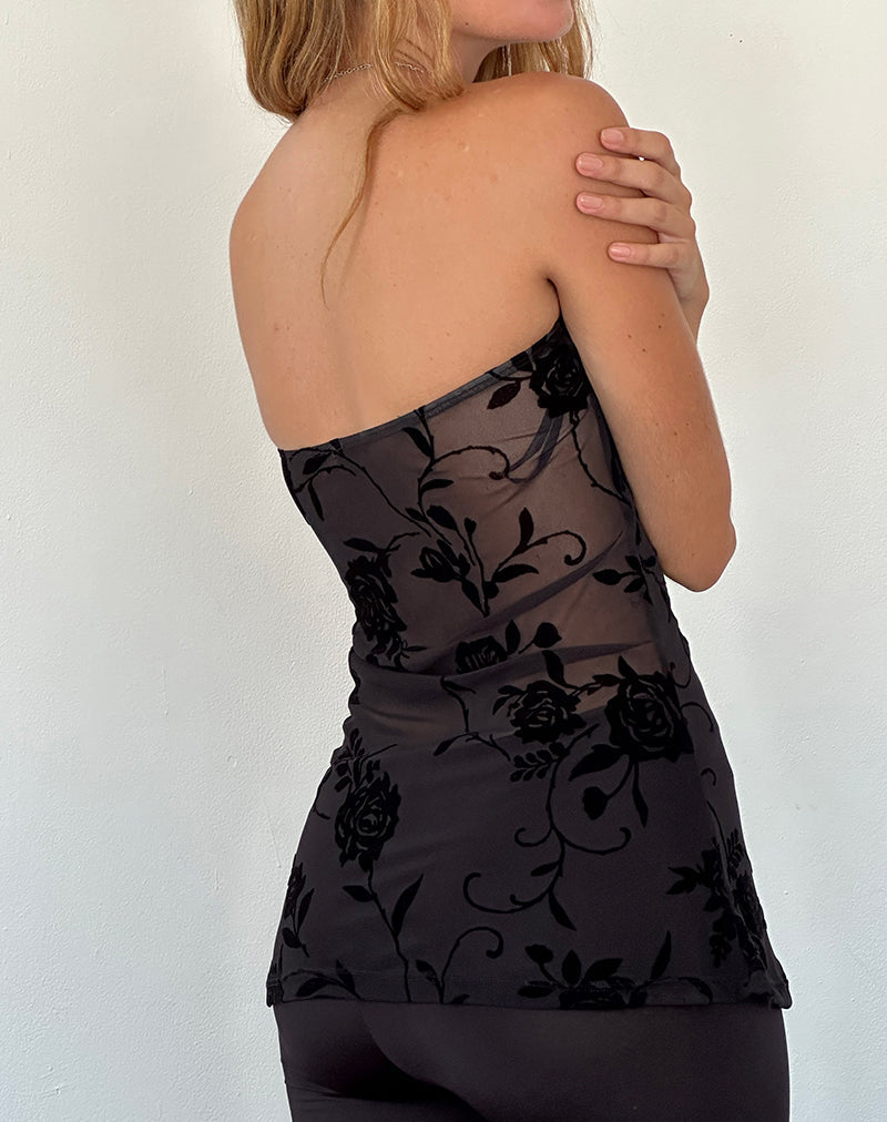 Imagen de Bilancia Bandeau Top en Rosa Flock Negro
