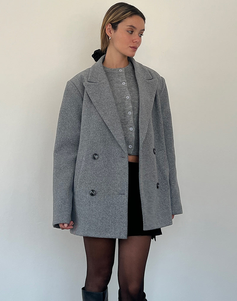 Imagen de Binaiya Oversized Wool Blazer in Grey