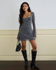 Imagen de Bindara Mini Dress in Pretty Petal Flock Dark Grey