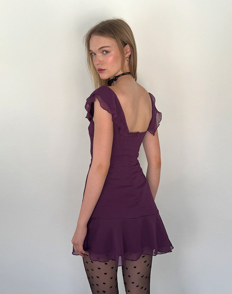 Imagen de Binita Minivestido de gasa Berenjena