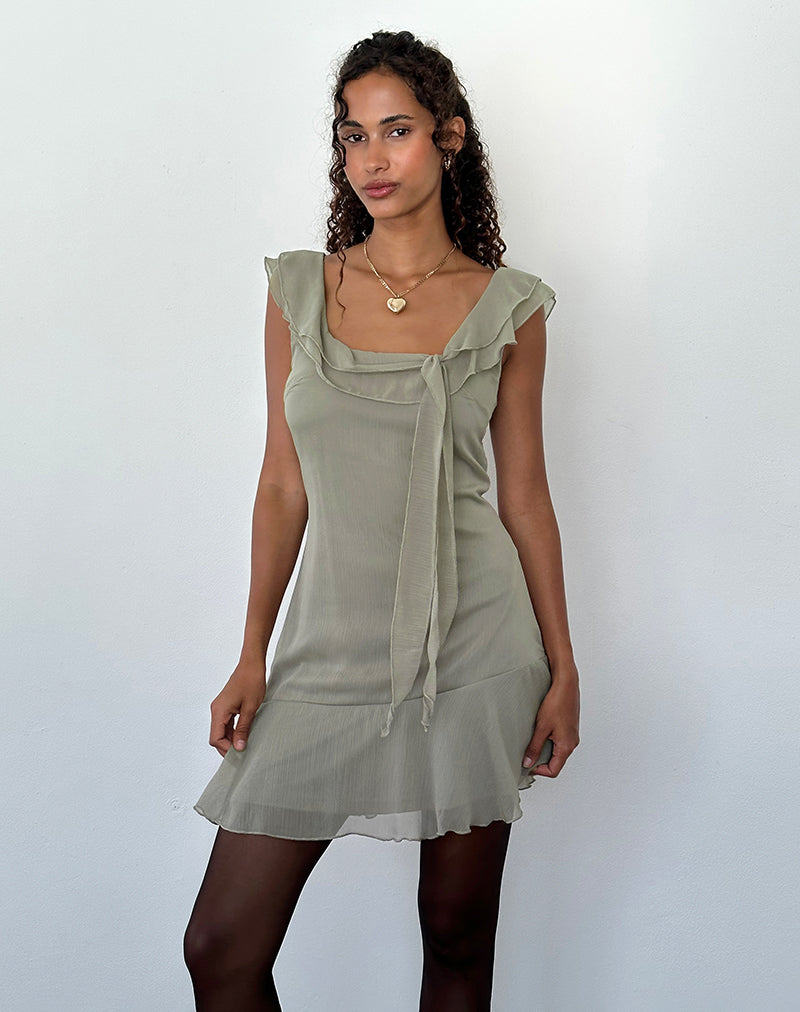 Imagen de Binita Minivestido de gasa Oliva