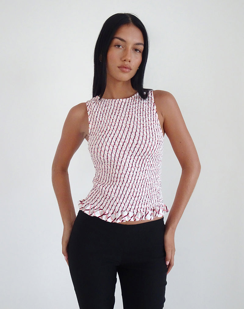 Imagen de Birita Camiseta de tirantes con tirantes en tejido geométrico